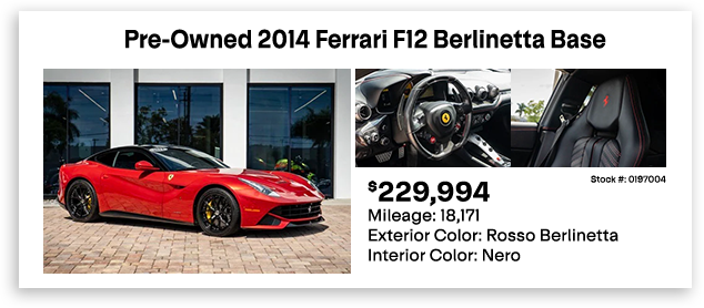 Pre-Owned 2014 Ferrari F12 Berlinetta Base
