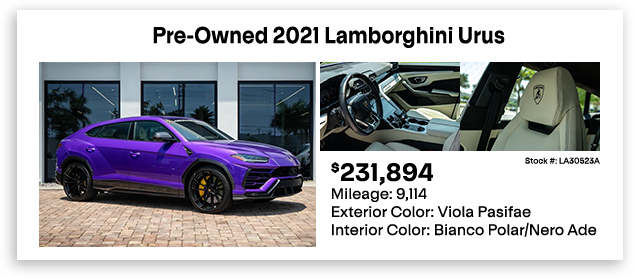 Pre-Owned 2021 Lamborghini Urus