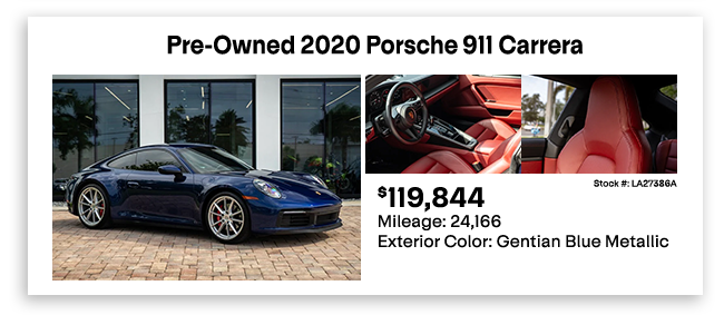 Pre-Owned 2020 Porsche 911 Carrera