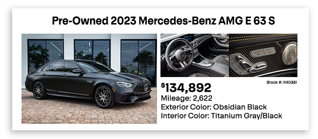 Pre-Owned 2023 Mercedes-Benz AMG E 63 S
