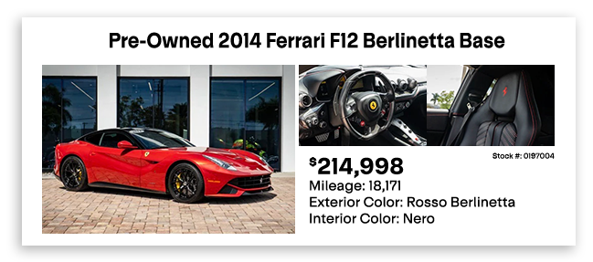 Pre-Owned 2014 Ferrari F12 Berlinetta Base