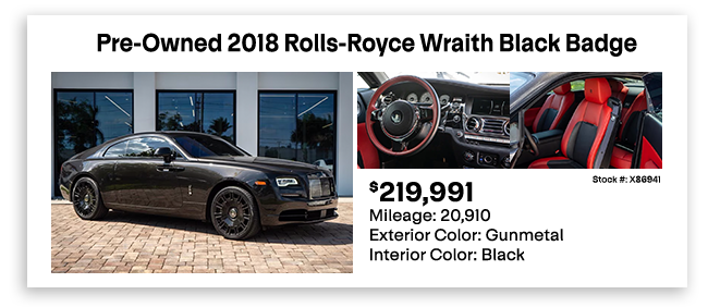 Pre-Owned 2018 Rolls-Royce Wraith Black Badge