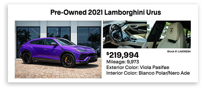 Pre-Owned 2021 Lamborghini Urus