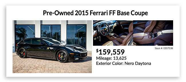 PRE-OWNED 2015 FERRARI FF BASE COUPE