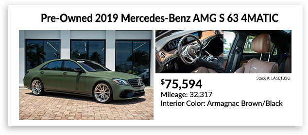 Pre-Owned 2019 Mercedes-Benz AMG S 63 4MATIC