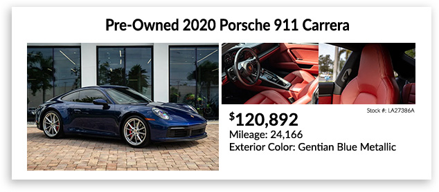 Pre-Owned 2020 Porsche 911 Carrera
