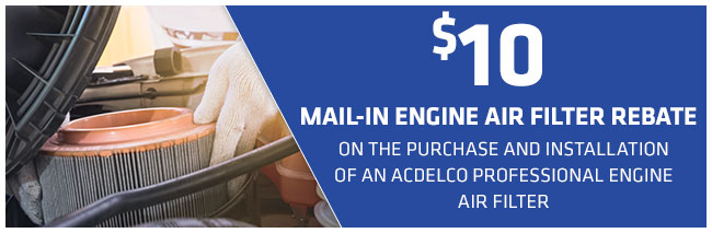 $10 Mail-In Engine Air Filter Rebate 