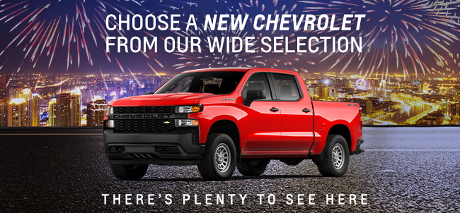Choose a new Chevrolet from our wide selection. There's plenty to see here.