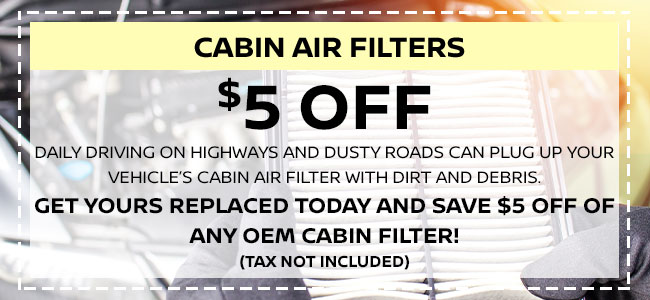 $5 Off Cabin Air Filters