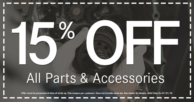 15% Off All Parts and Accessories