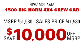 New 2021 Ram 1500 Big Horn 4x4 Crew Cab