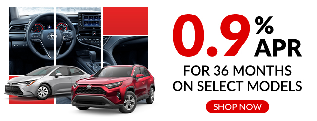 0.9% for 36 months on select Models