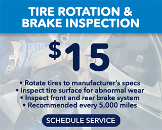 tire rotation and brake inspection service coupon