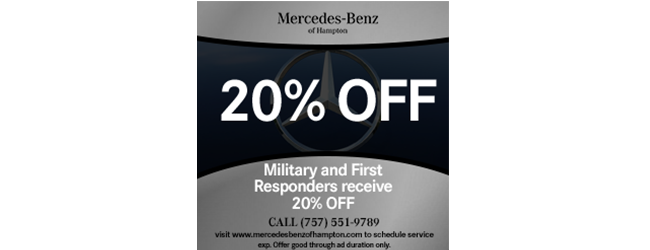 Mercedes-Benz service 20% military and first responders