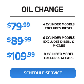3 tiers of oil changes services, $79.99, $89.99, $109.99. See dealer for details.