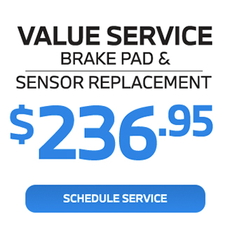 value service on brake pad and sensor replacement