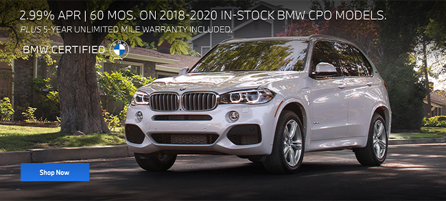 2.99% APR 60 months on 2018-2020 in-stock BMW CPO models