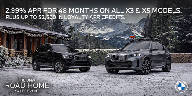2.99 APR for 48 months on all X3 and X5 models pis up to 2.5k in loyalty APR credits