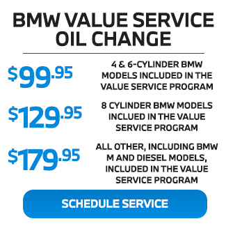 BMW value service oil changes-special prices