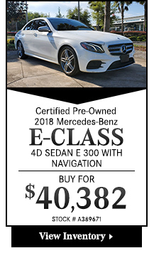 Certified Pre-Owned 2018 Mercedes-Benz E-Class 4D Sedan E 300 With Navigation