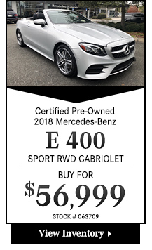 Certified Pre-Owned 2018 Mercedes-Benz E 400 Sport RWD CABRIOLET