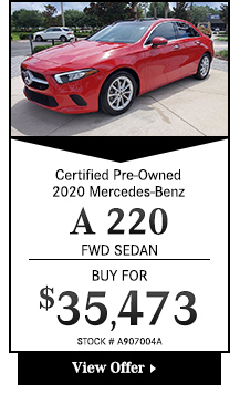 Certified Pre-Owned 2020 Mercedes-Benz A-Class A 220 FWD SEDAN