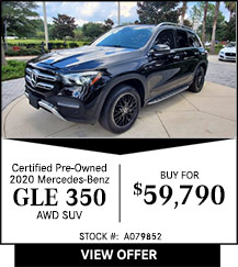 Mercedes-Benz GLE 350 $59,790