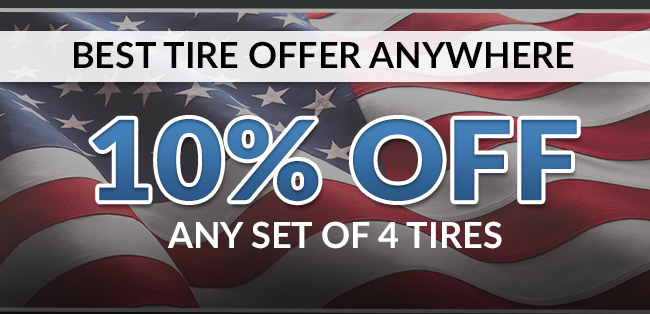 10% any set of 4 tires