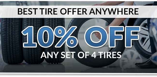 10% any set of 4 tires