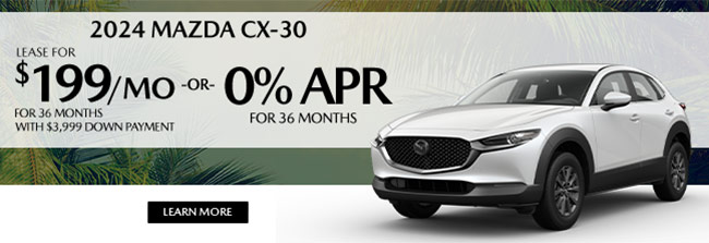 special offer on select 2024 Mazda models