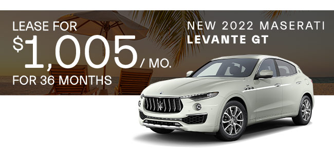 Levante GT lease for $1005 per month