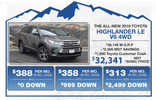 NEW 2019 HIGHLANDER LE V6 4WD