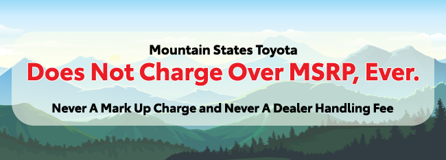 Does Not Charge OVer MSRP, Ever - Never a mark up charge and never a dealer handling Fee
