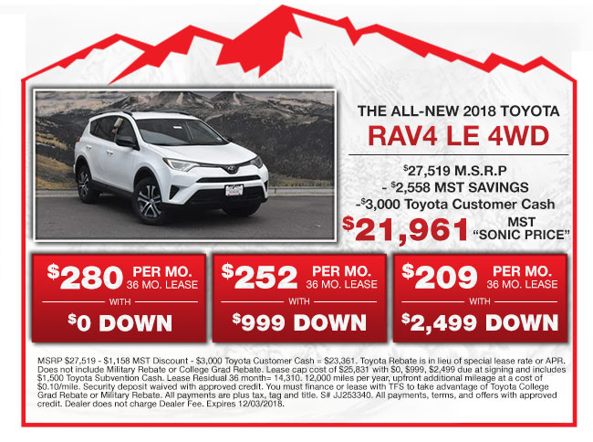 New 2018 Toyota Rav4 LE 4WD