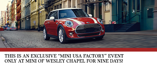 THIS IS AN EXCLUSIVE “MINI USA FACTORY” EVENT