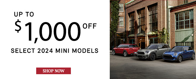 up to $1000 off on select MINI models