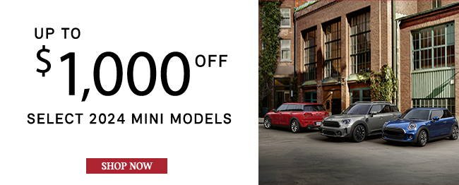 up to $1000 off on select MINI models