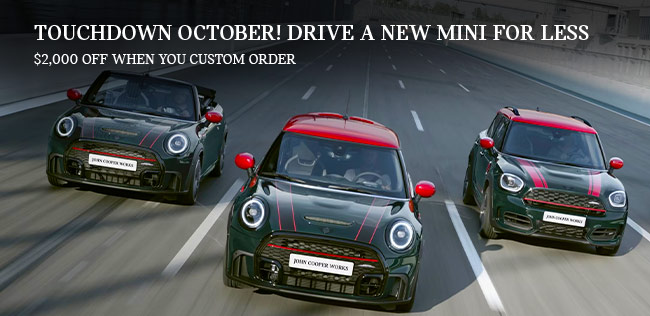 Touchdown October! Drive a new MINI for less