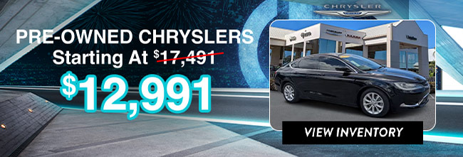 pre-owned Chryslers starting at 8695