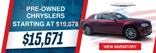 pre-owned Chryslers starting at 15,671