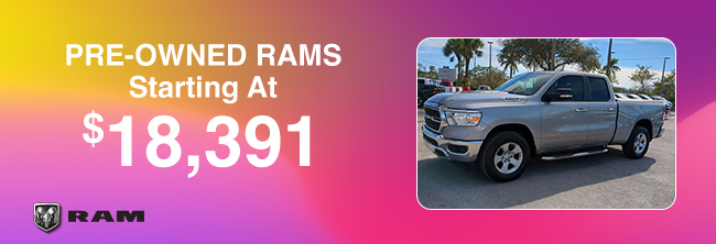 pre-owned RAMS starting at 18,391