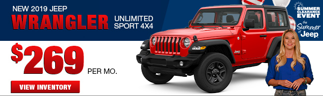 New 2019 Jeep Wrangler Unlimited Spor 4x4