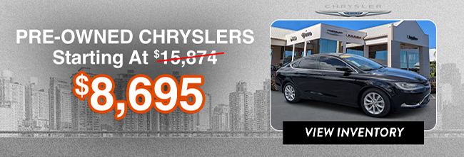 pre-owned Chryslers starting at 8695