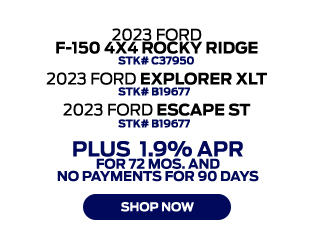 2023 Ford F-150 4X4 Rocky Ridge 2013 Ford Explorer XLT 2023 Ford Escape ST offer