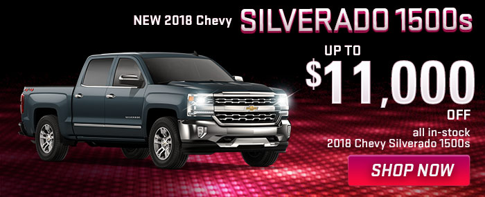 In-stock 2018 Chevy Silverado 1500's