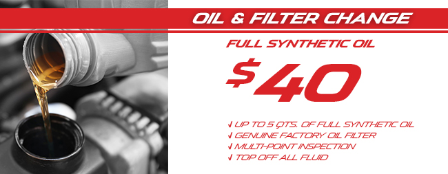 $40 Oil & Filter Change