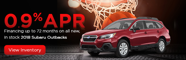 0% APR financing up to 72 months on all new, in-stock 22018 Subaru Outbacks