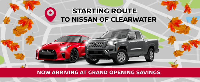 Starting route to Nissan of Clearwater - now arriving at Grand Opening savings