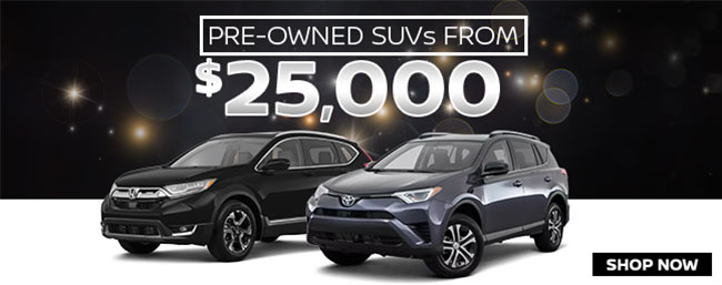 offer: pre-owned SUVs from $25,000