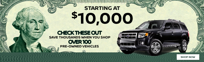 pre-owned vehicles starting at 10,000 USD
